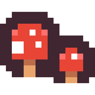 Pixel art mushrooms