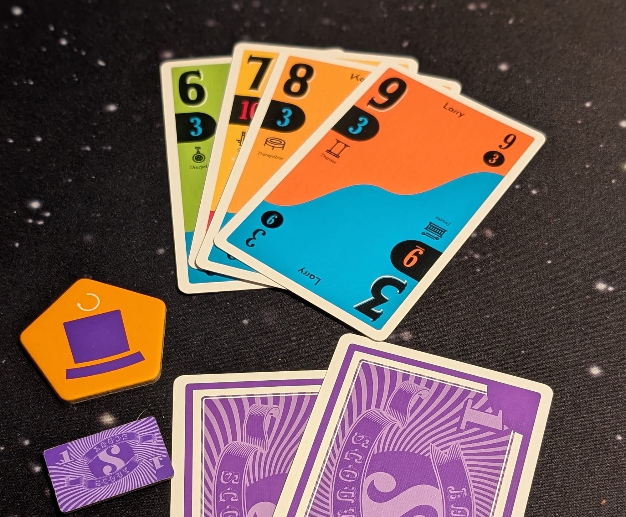 Cards and tokens from Scout