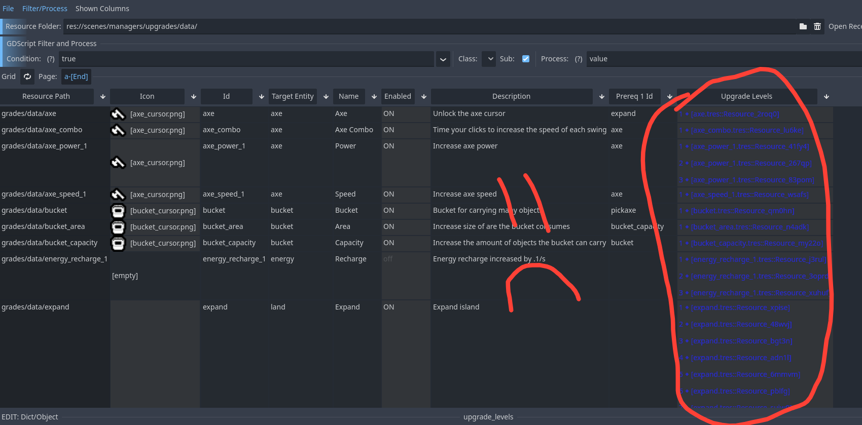 Screenshot of ResourceTables plugin